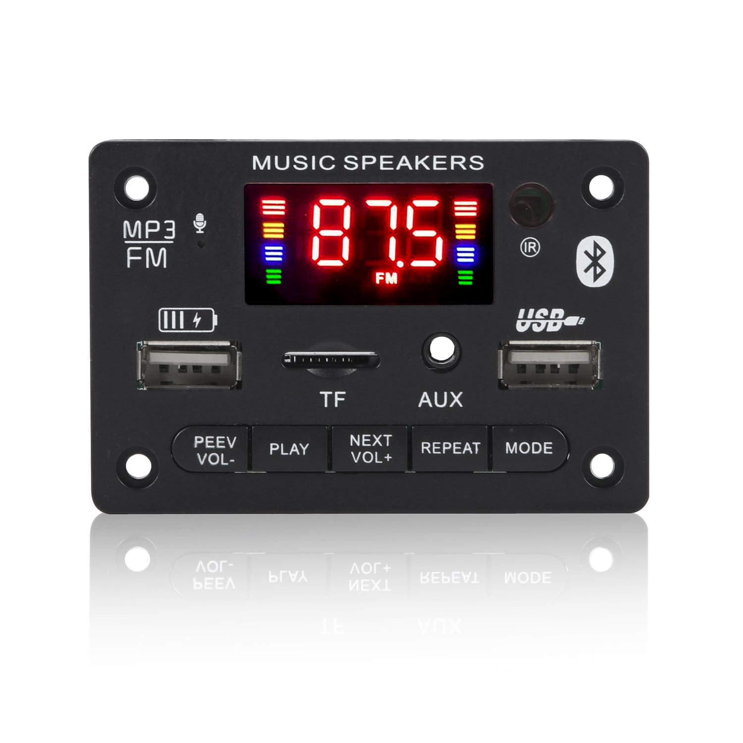 2*40W Class D DIY Control Stereo Audio Digital Power Amplifier 12V 80W Decoder Board Car MP3 Player USB Record FM AUX Radio