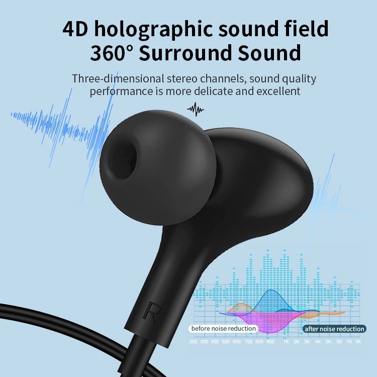 Metal heavy bass K-song gaming wire-controlled headphones phone K-song gaming earphone Live voice changing singing recording