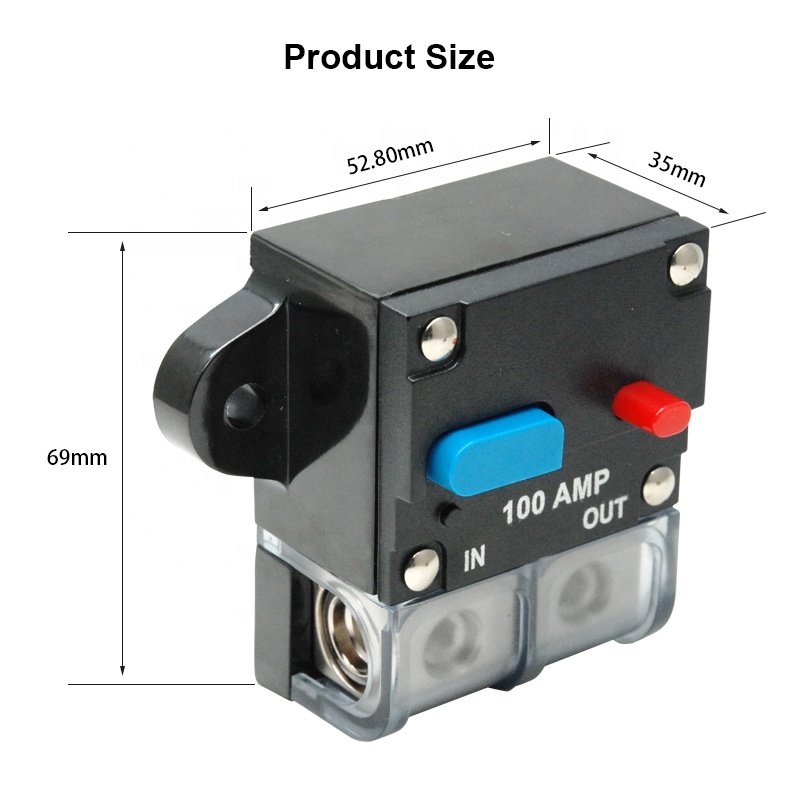 Pure Copper AGU Style Stereo Amplifier Refit 4GA to 4GA Cable 100A 12V Car Truck Audio Amplifier Circuit Breaker Fuse Holder