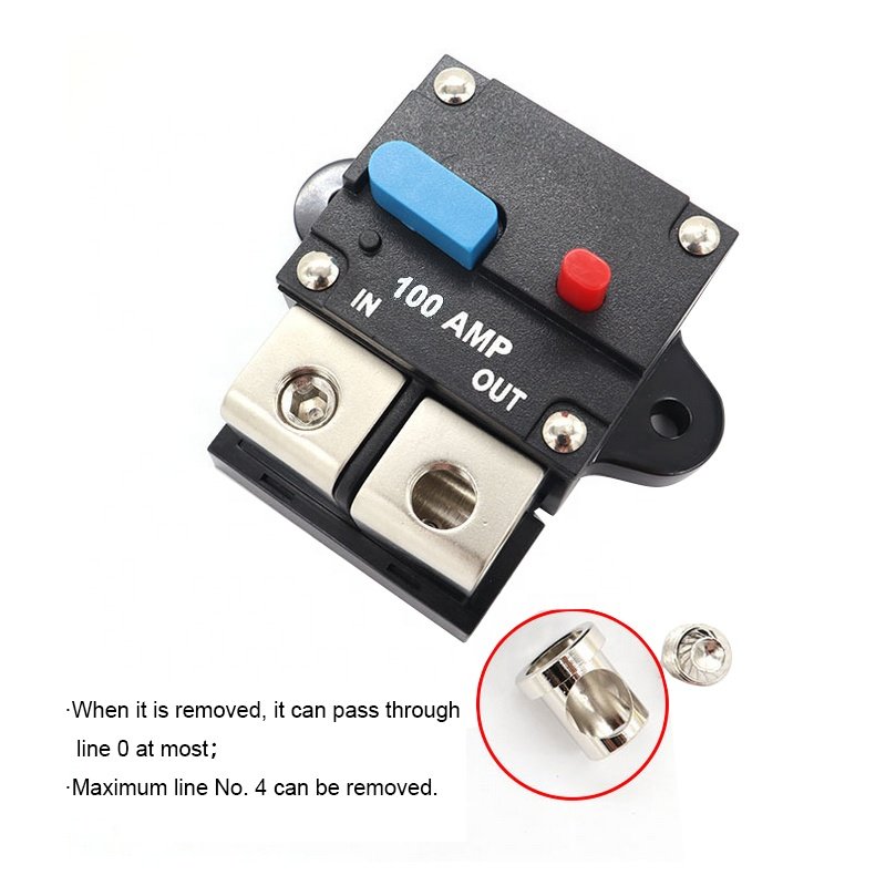 Pure Copper AGU Style Stereo Amplifier Refit 4GA to 4GA Cable 100A 12V Car Truck Audio Amplifier Circuit Breaker Fuse Holder