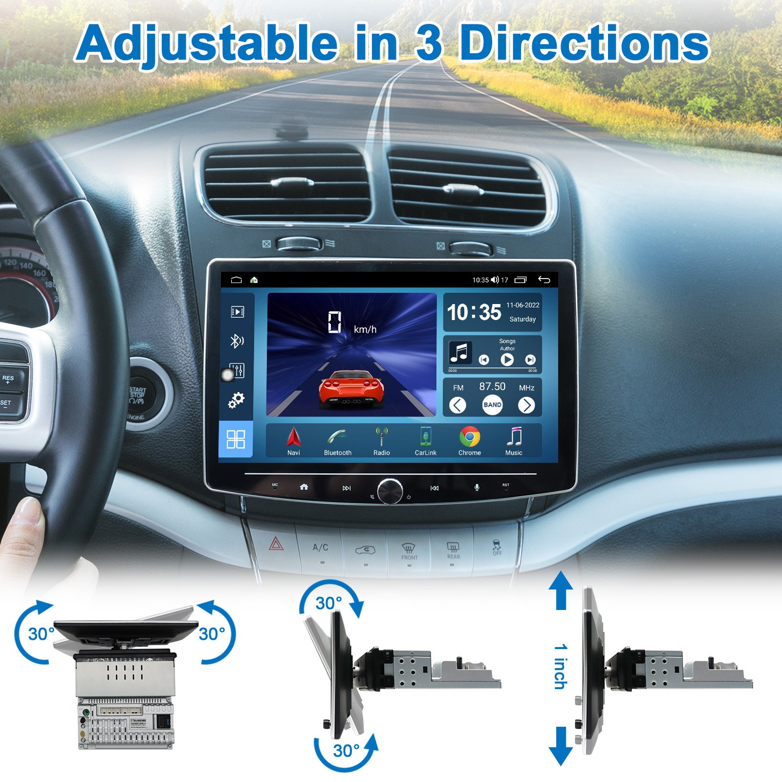 Android 10 Car Stereo Wireless CarPlay Android Auto 8 Core 2G+32G 4+64G Detachable 10 Inch TouchScreen Car Radio