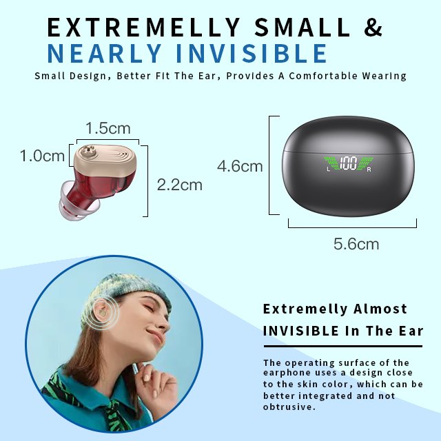 Wireless OTC hearing aids device invisible hearing aid rechargeable manufacturer Ear & Hearing Products wholesale