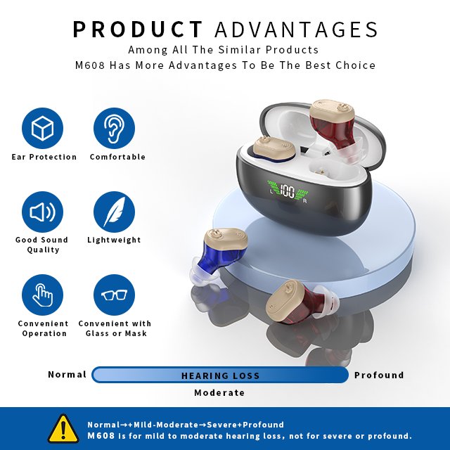 Wireless OTC hearing aids device invisible hearing aid rechargeable manufacturer Ear & Hearing Products wholesale