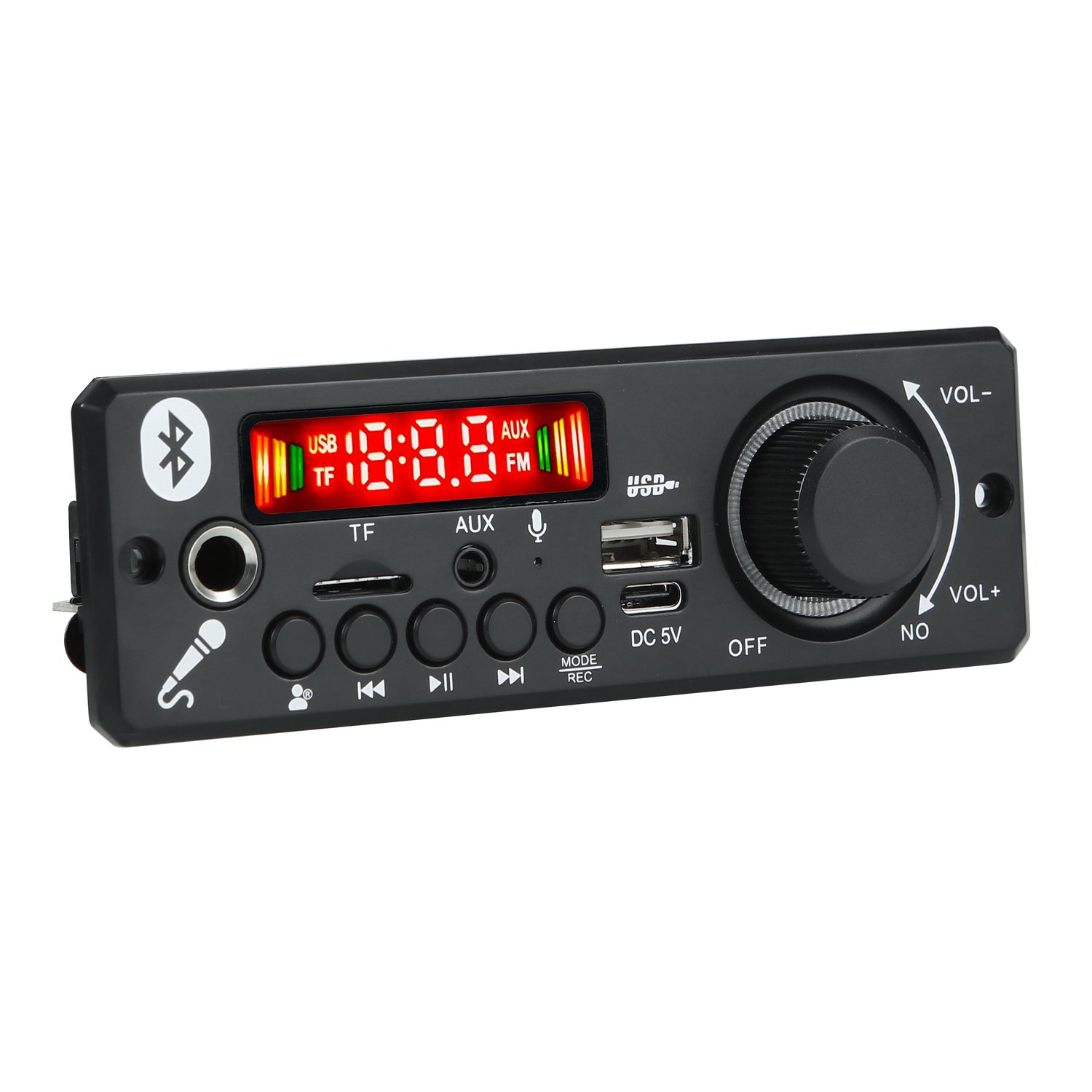 DC 5V Bluetooth 5.0 MP3 Decoder Board 6W Amplifier MP3 Player with Call Recording 3.5mm USB TF FM Module for Car Speakers