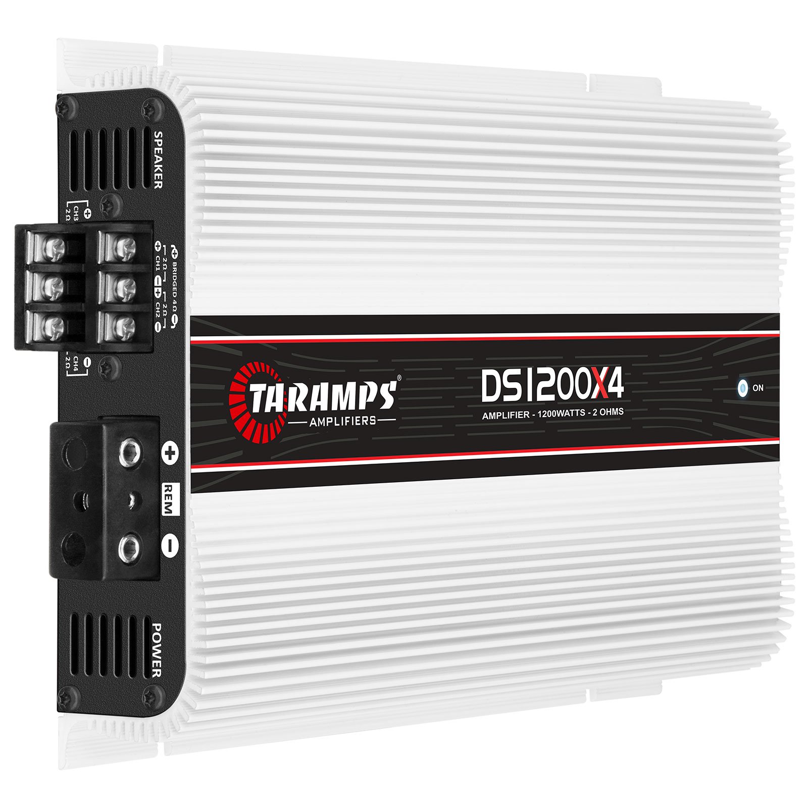 Taramps DS 1200x4 2 Ohms 1200 Watts RMS 4 Channel 300 Watts RMS Digital Crossover HPF LPF Bridgedable Car Audio Amplifier