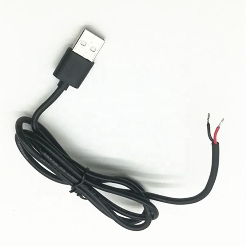 Custom USB 2.0 Type A Male Connector to Open Stripped Bare Wires End Pigtail extender Power extension Cable