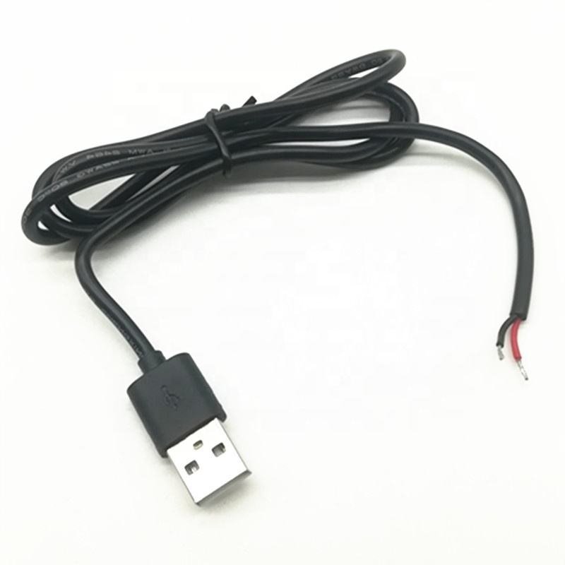 Custom USB 2.0 Type A Male Connector to Open Stripped Bare Wires End Pigtail extender Power extension Cable