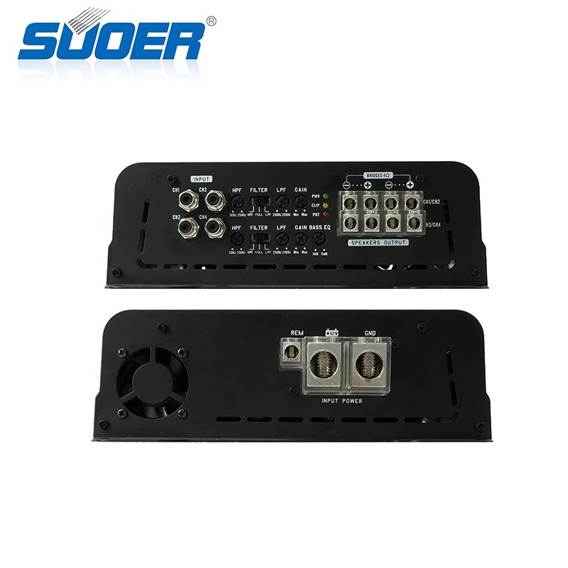 Suoer CP-500.4D-J Auto Audio 4 Channel Full Frequency Class D Car Amplifier