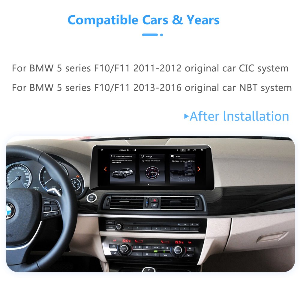 12.3"Android Car Multimedia Player Radio for BMW 5er F10 F11 2011-2016 CIC/NBT 1920*720IPS Screen 4G Auto Carplay GPS 4+64/8+128