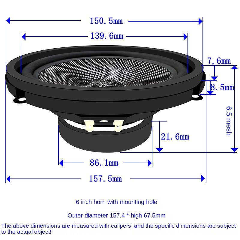 Wholesales 6 6.5 8 Inch Car Speaker Horn 4 Euro 30W Full Frequency Home Amplifier for School & Factory Medium Low High Sound Box
