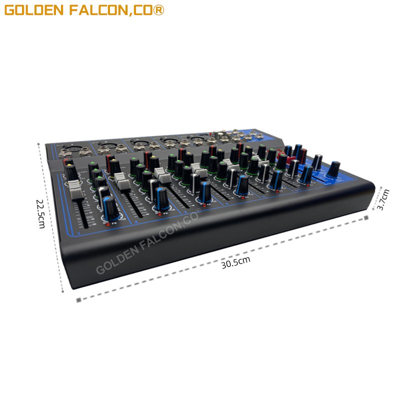 Professional De 6 Channel Audio Stereo Mixer With Digital Sound Card Dj Mixer
