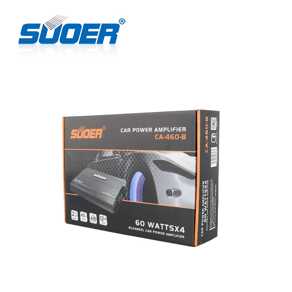 Suoer CA-460-B 4*60 Big Sale Power Car Amplifier Class AB 4 Channel Full Range Audio Good Price Car Amp