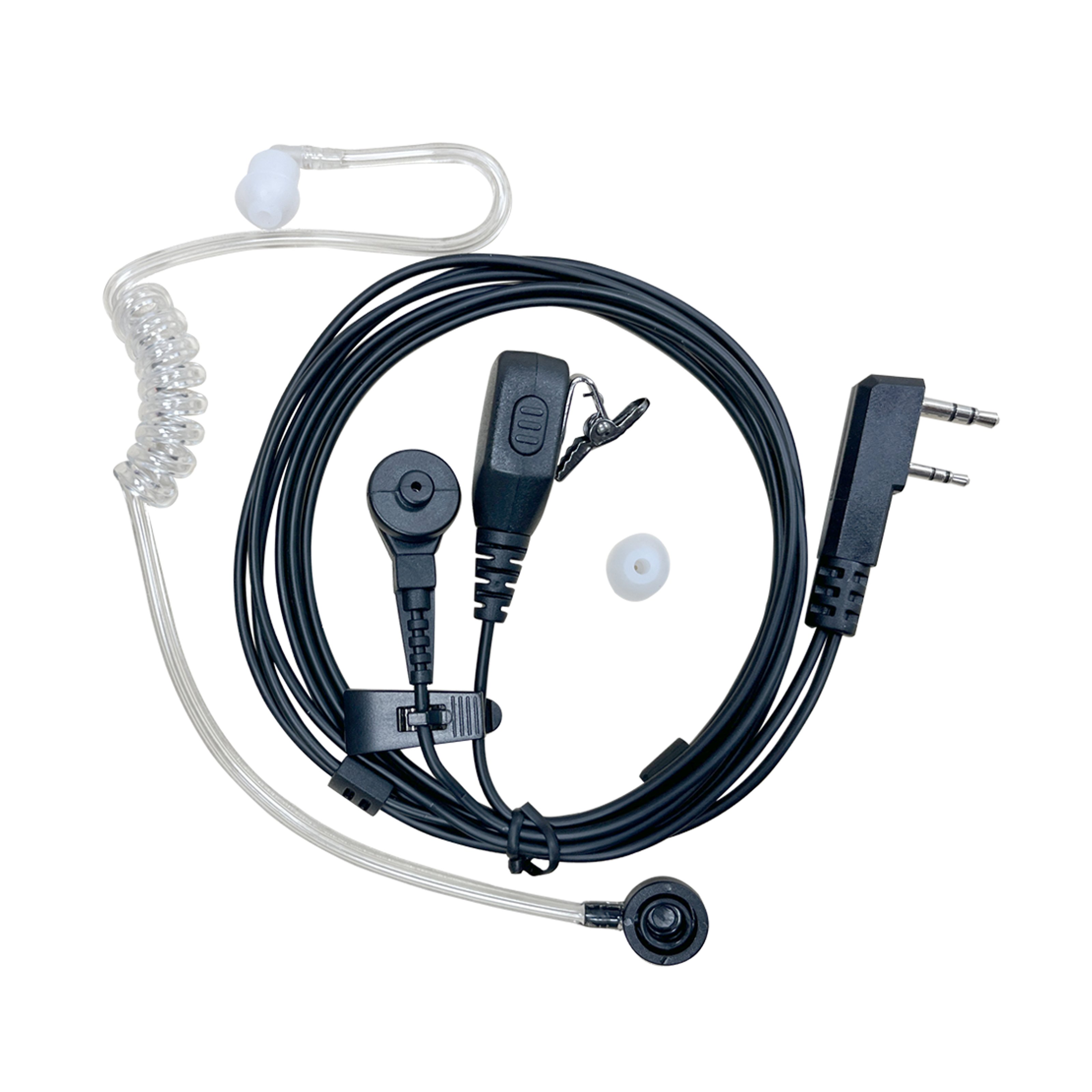 New Product Walkie Talkie Earpiece with Mic Acoustic Tube Compatible with Kenwood Baofeng Two-Way Radios for (6set/Black)