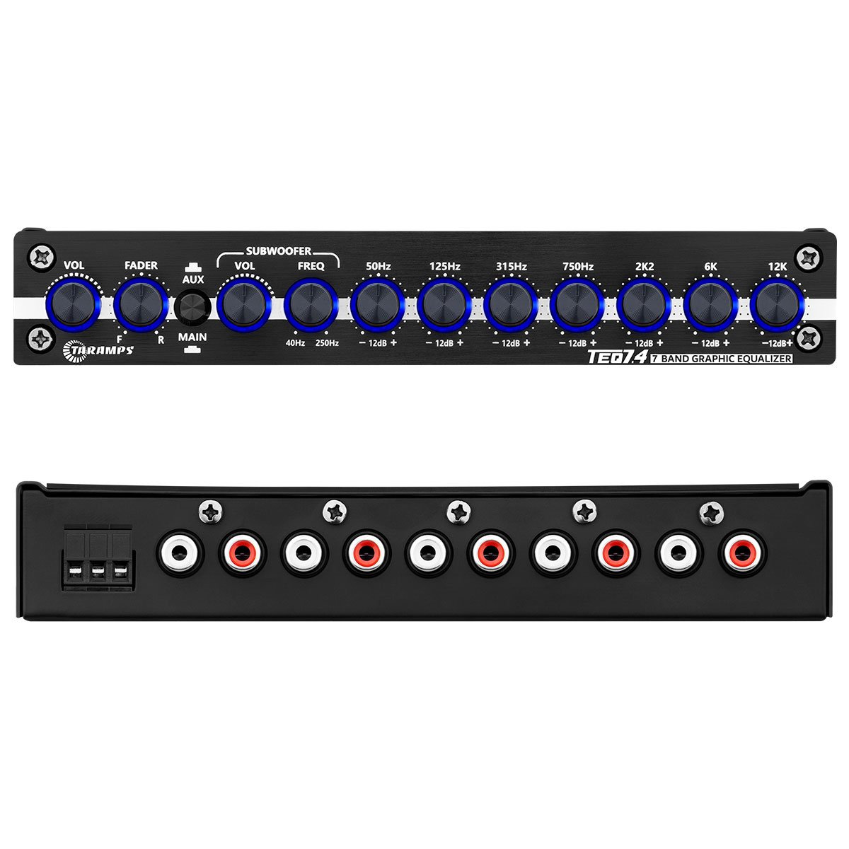 7 Band Graphic Equalizer Taramps TEQ 7.4 4 RCA Inputs and 6 Channel RCA Outputs LPF From 40 to 250Hz Best Control for Car Audio