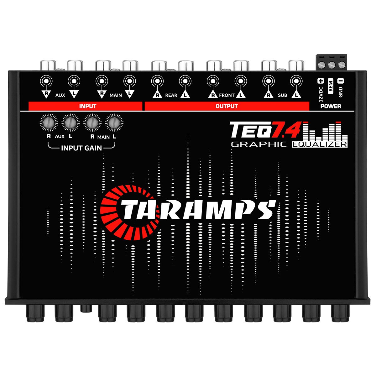 7 Band Graphic Equalizer Taramps TEQ 7.4 4 RCA Inputs and 6 Channel RCA Outputs LPF From 40 to 250Hz Best Control for Car Audio