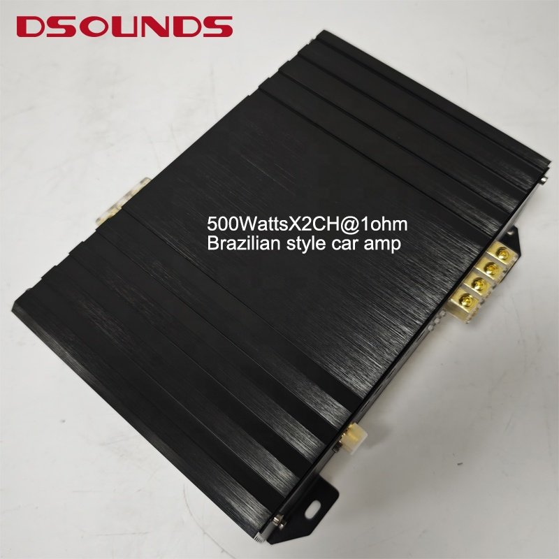 Mini 2CH Car Amplifier Brazilian Style Car Amplifier 500WrmsX2 with Full Range for Car Audio