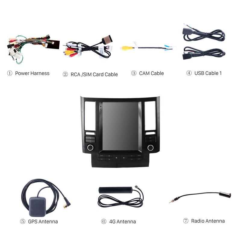 9.7 Inch HD Touchscreen Autoradio GPS Navigation Car Stereo Car Radio Support 360 Camera IPS for 2003- 2006 INFINITI FX35 FX45