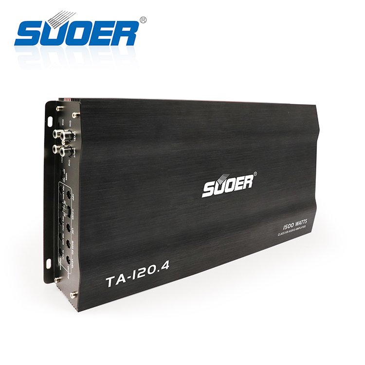 Suoer TA-120.4 Modern Design Amplifier Car 4 Channel 12 v 1500w 4 Channels Full Range Class AB Car Power Amplifier