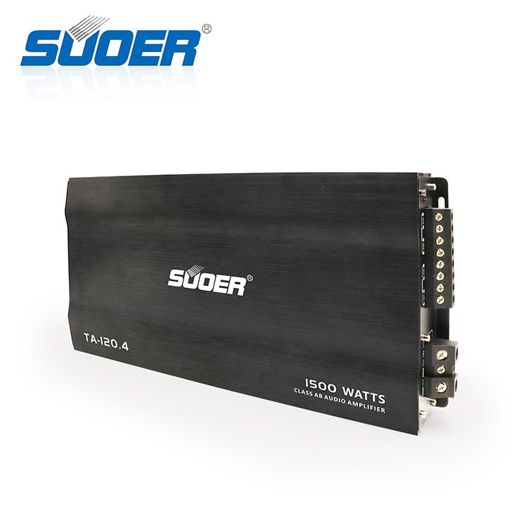Suoer TA-120.4 Modern Design Amplifier Car 4 Channel 12 v 1500w 4 Channels Full Range Class AB Car Power Amplifier