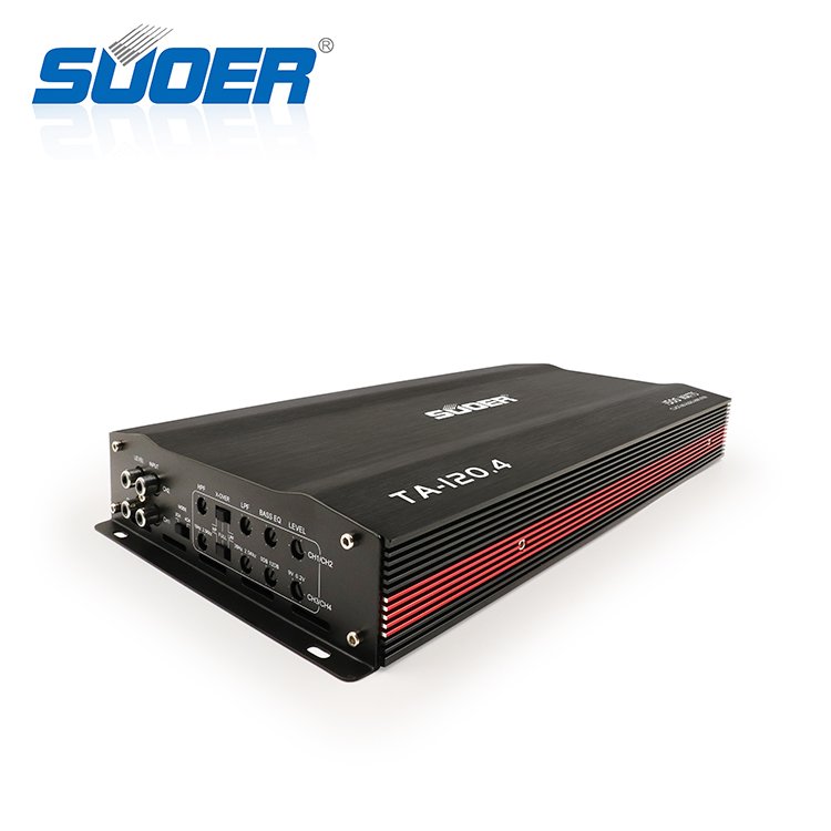 Suoer TA-120.4 Modern Design Amplifier Car 4 Channel 12 v 1500w 4 Channels Full Range Class AB Car Power Amplifier
