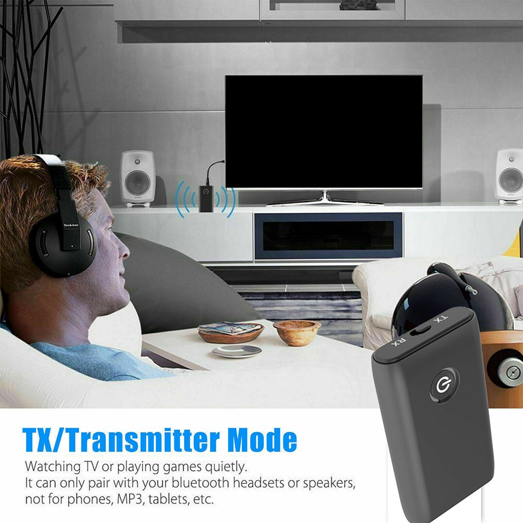 2 in 1 Bt 5.0 Transmitter Receiver TV PC Car Speaker 3.5mm AUX Hifi Music Audio Adapter/Headphones Car/Home Stereo Device