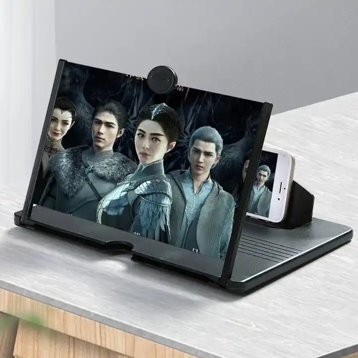 2024 Original Patent Top Quality 2 in 1 Hd 10 12 14 16" Phone Magnifier Mobile Phone Screen 3d Magnifier Desktop Phone Holder St