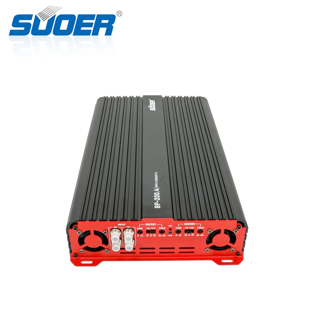 Suoer BP--200.4 200x4 1 or 2 Ohms 200 Watts RMS 4 Channel 200x4 RMS Digital Crossover Car Audio Amplifier