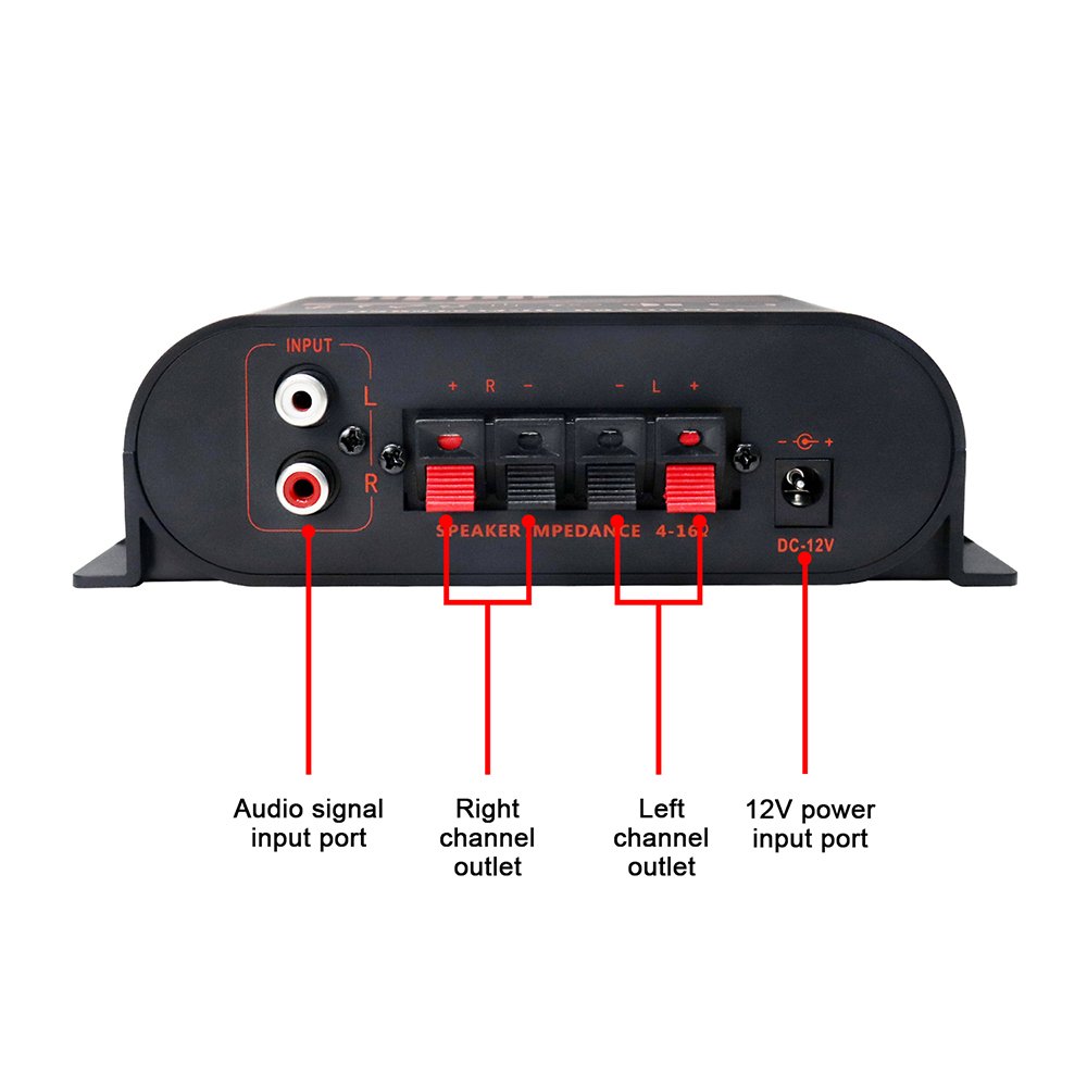 AK170 12V Home Car Hifi Power Amplifier Stereo BASS Audio Amp Speaker Class D Car Home Sound Power Amp