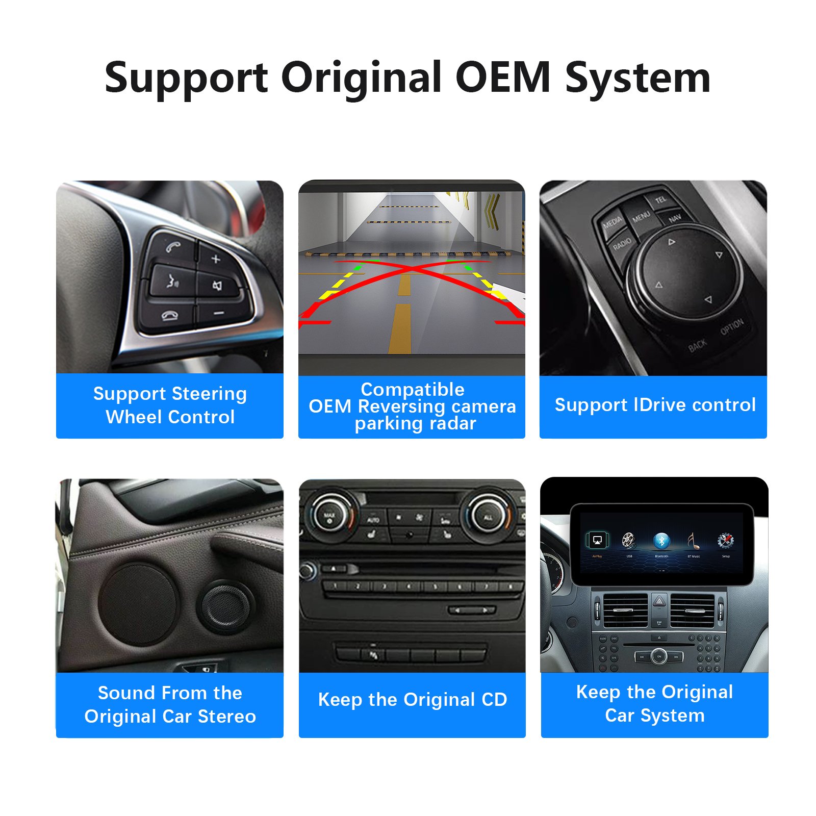 10.25'' 1920*720 Touch Screen Wireless Carplay for Benz C GLC Class W204 W205 2007-2018 Car Multimedia Autoradio Head Unit Audio