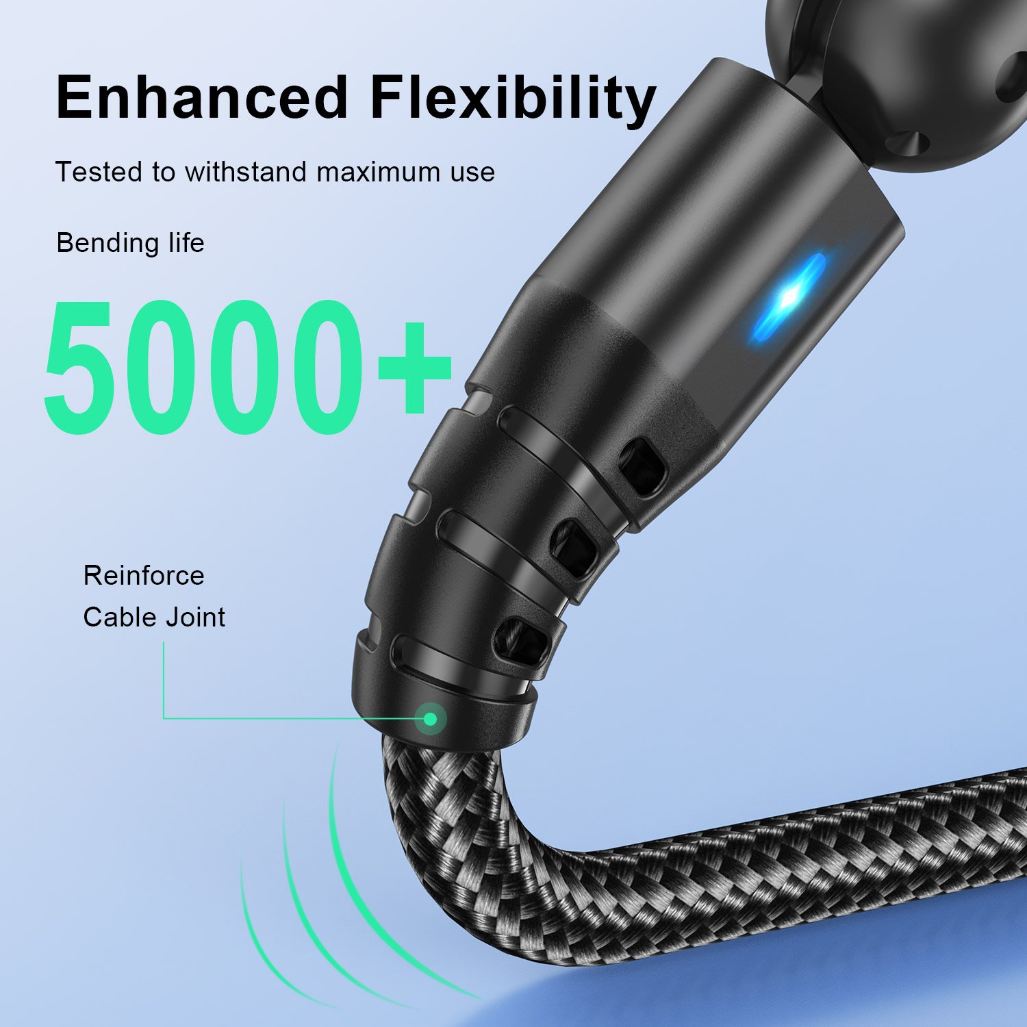 USLION 0.5M 3 in 1 USB cable 540 Degree Rotate Type c Fast Charging Magnetic USB Cable Charger Data Cables Micro USB Phone