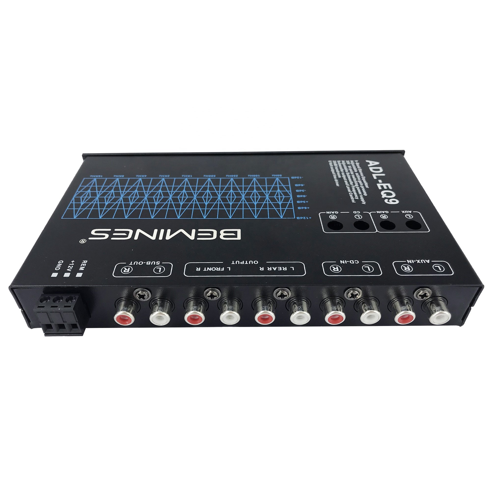 QMF-EQ9 Multifunctional Parameter with Dual Microphone Input High-end Car Audio Equalizer Amplifier with 49 Frequency Bands Adju