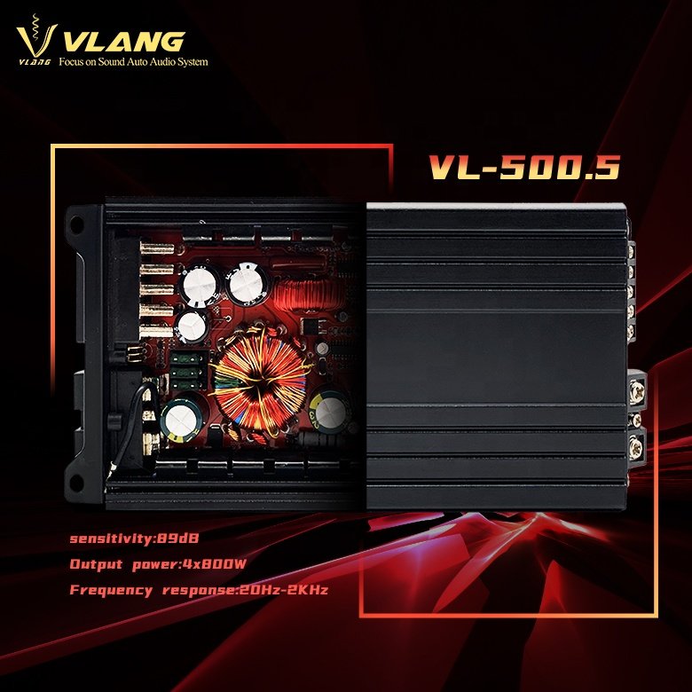 Professional Version Power Amplifier 5 Channel AB Class Power Amplifier Car Audio Processor Source Power Supply Factory