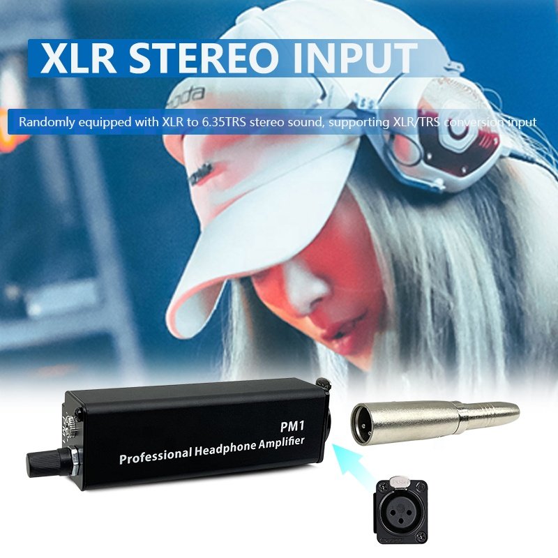 Professional Headphone Amplifier Converter XLR To 3.5MM Audio Interface Mini Portable HIFI Headphone Amplifier Clip Mount
