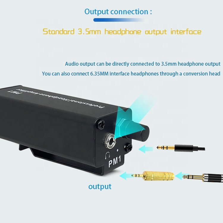 Professional Headphone Amplifier Converter XLR To 3.5MM Audio Interface Mini Portable HIFI Headphone Amplifier Clip Mount