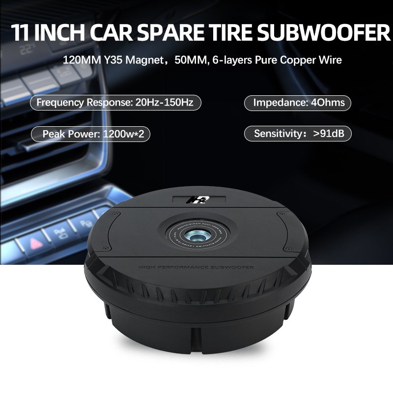 11 Inch Bass Speaker Car Audio Subwoofer Spare Tire Modify Car Audio System Subwoofer
