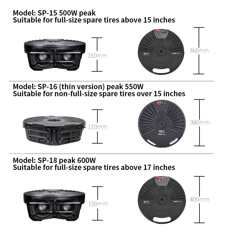 Vehicle Spare Tire Subwoofer Active Heavy Bass Car Audio Modification Special Ultra-thin Subwoofer