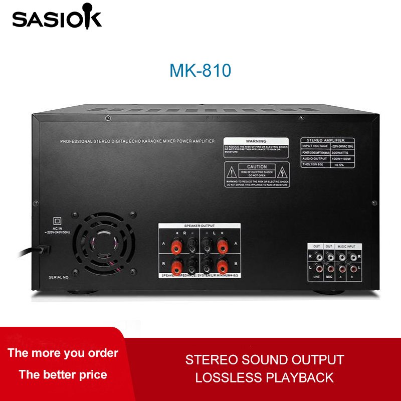 MK810 12-microphone Input Jacks 20-band Graphic EQUALIZER Digital Stereo Echo Mixing Amplifier