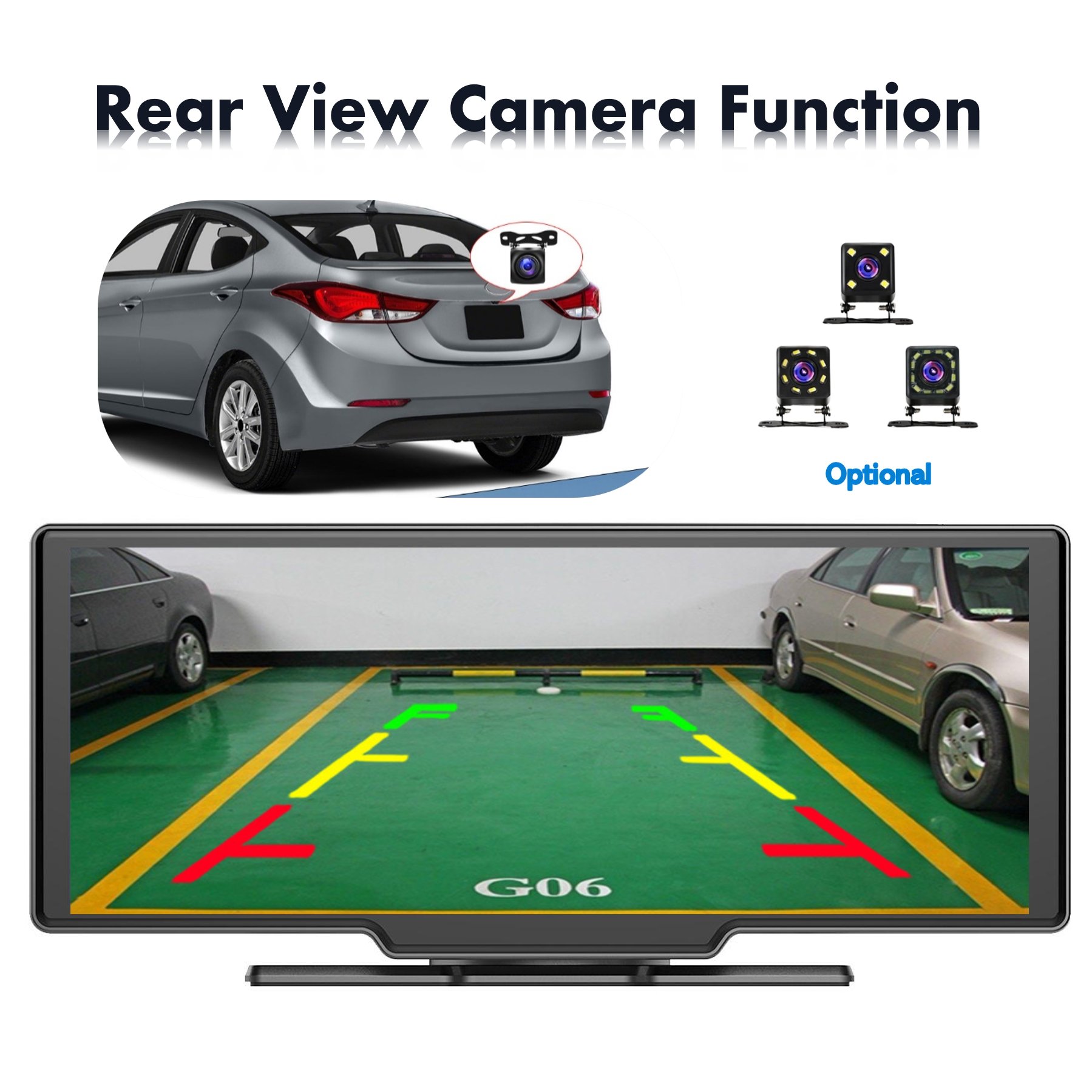Zmecar Universal Carplay Screen Car Stereo Android Auto Front Camera Dvr Gps Wifi Bt Auto Electronics 10.26" Potable Car Player