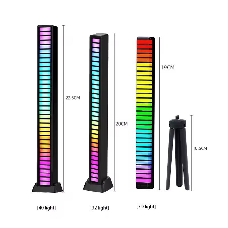 3D LED Voice APP Control Stereo Music Spectrum LED Light Audio Level Indicator Amplifier VU Meter Car Player Atmosphere Lamps