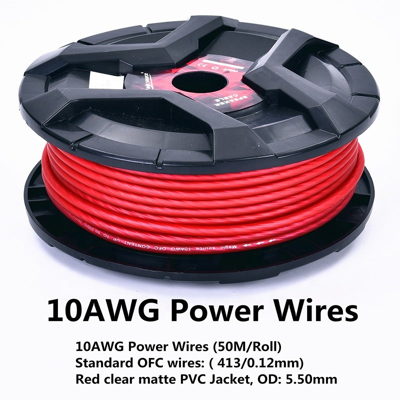 10 Gauge Wire OFC-Primary Automotive Wire,Car Amplifier Power & Ground Cable,Battery Cable,Car Audio Speaker Stereo 10ga