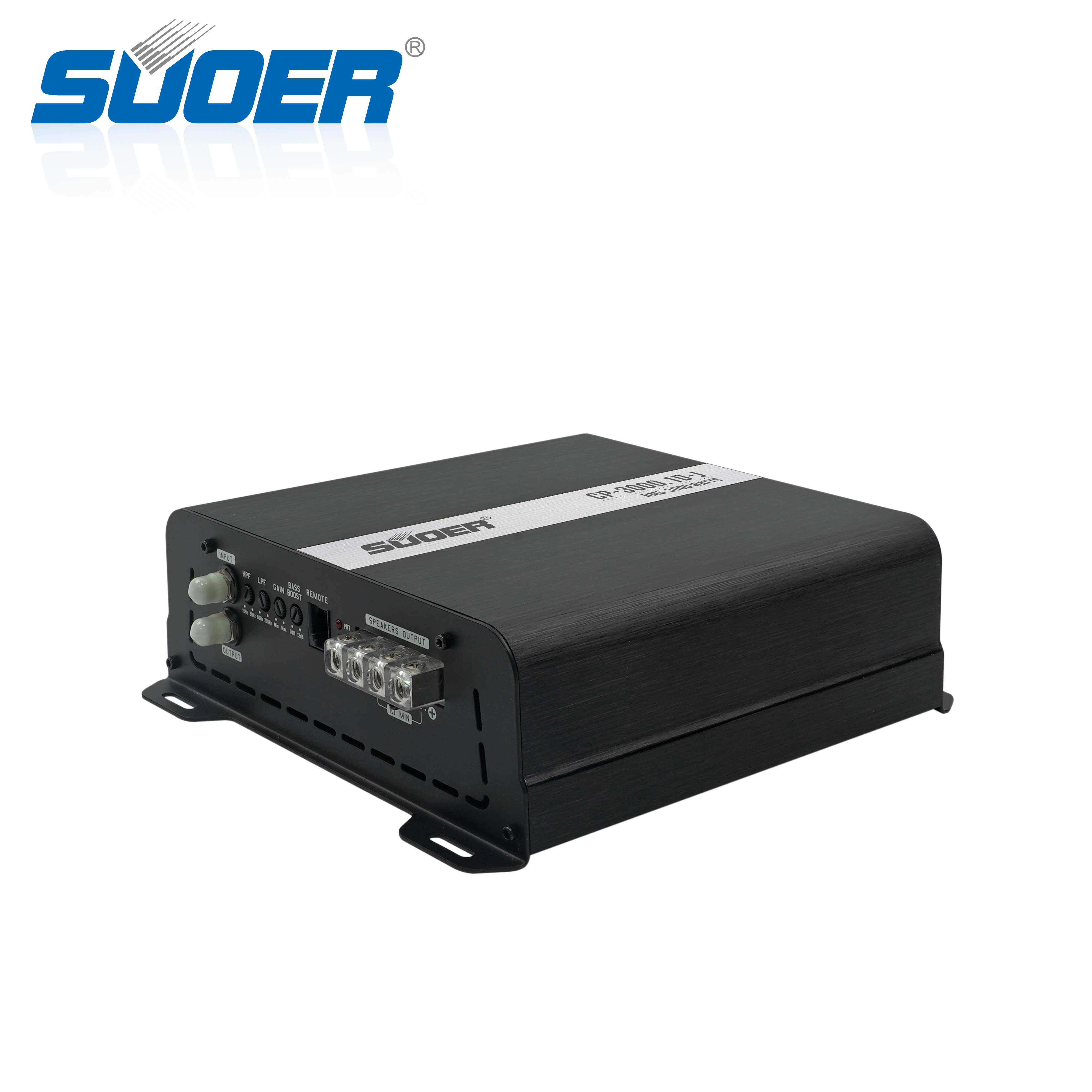 Suoer CP-3000.1d-J Car Power Amplifier 3000W RMS Monoblock Full Range Class D 2000W RMS Power with 12V 1 Channel Crossovers
