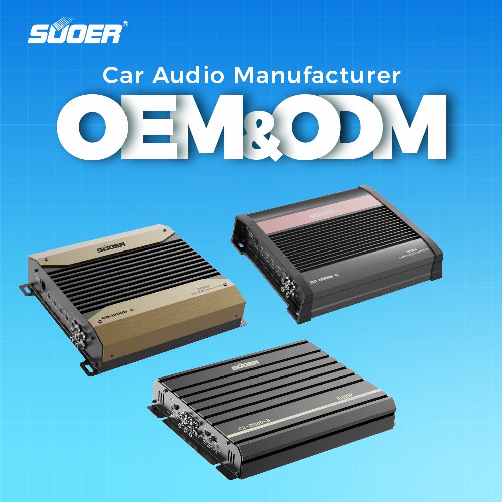 Suoer CP-3000.1d-J Car Power Amplifier 3000W RMS Monoblock Full Range Class D 2000W RMS Power with 12V 1 Channel Crossovers