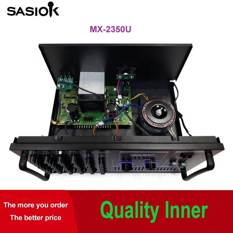 18-BAND Graphic Equalizer Mic Echo/delay MX-2350U Digital Karaoke Amplifier Support BT/USB/SD/MMC/AUX/DVD/VCD/MP3/LED Display.