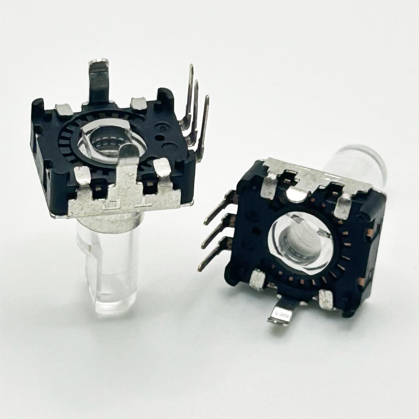 Terwin 3-pin LED Illuminated Transparent Shaft Encoder 360 Degree Audio Rotary Encoder With Button Switch