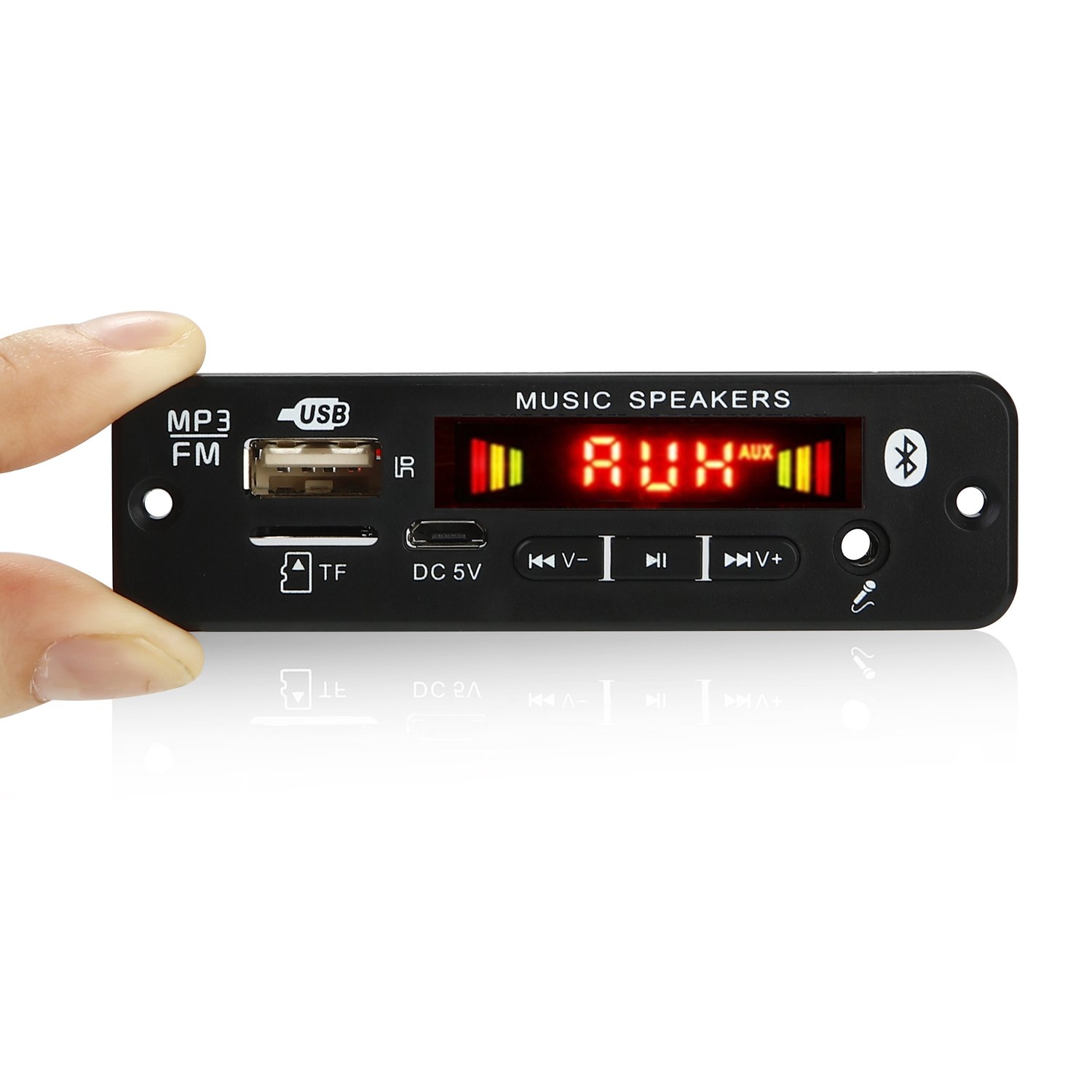 DC 12V/18V Bluetooth 5.0 MP3 Decoding Board 40W Amplifier Audio DIY MP3 Player Car FM Radio Module TF 3.5mm Mic Wireless Card