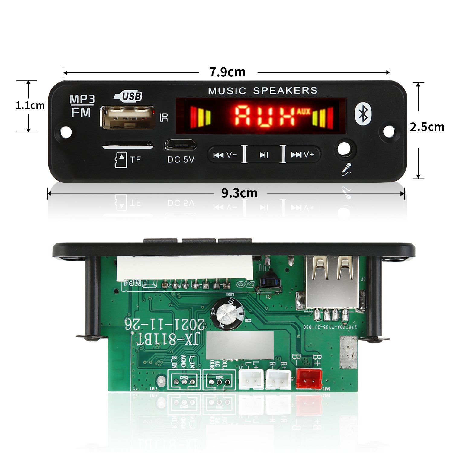 DC 12V/18V Bluetooth 5.0 MP3 Decoding Board 40W Amplifier Audio DIY MP3 Player Car FM Radio Module TF 3.5mm Mic Wireless Card