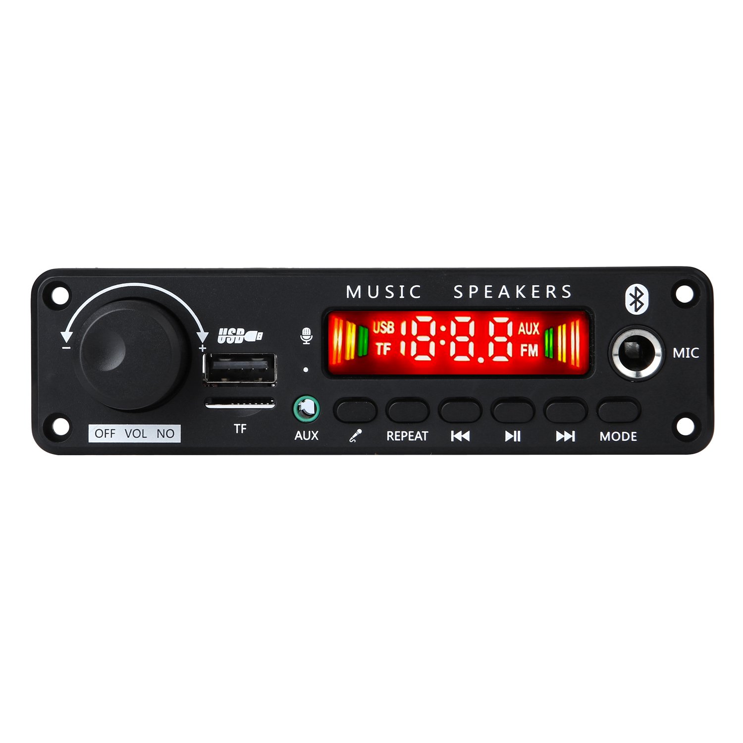 150W Amplifier Card Bluetooth MP3 WMA WAV Decoder Board Handsfree Car Audio Microphone USB TF FM Radio Music Player Speaker DC
