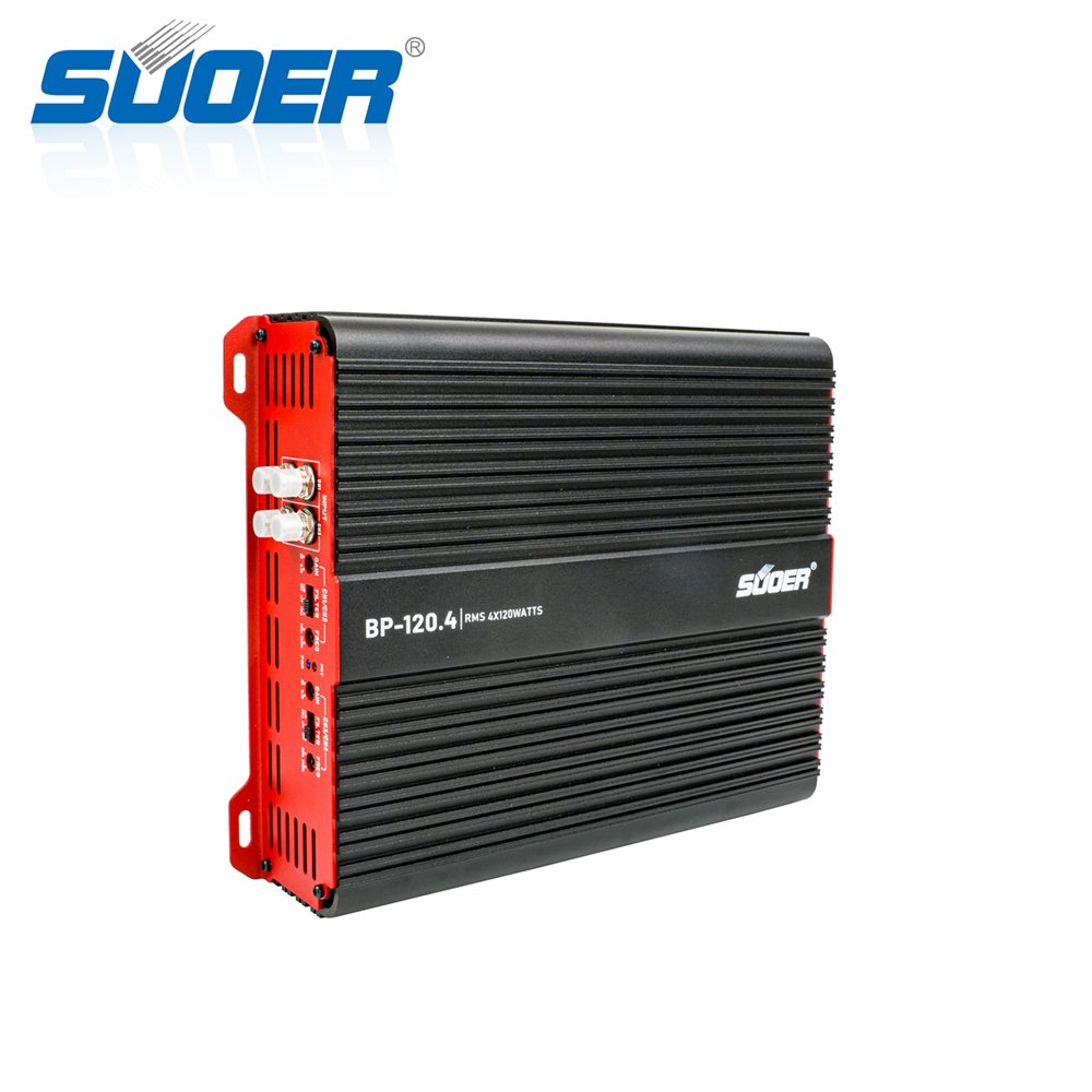 Suoer BP-120.4 Class AB 4 Channel 120 Watts Rms Audio Car Amp 120 Watt Rms Power Power Car Amplifier