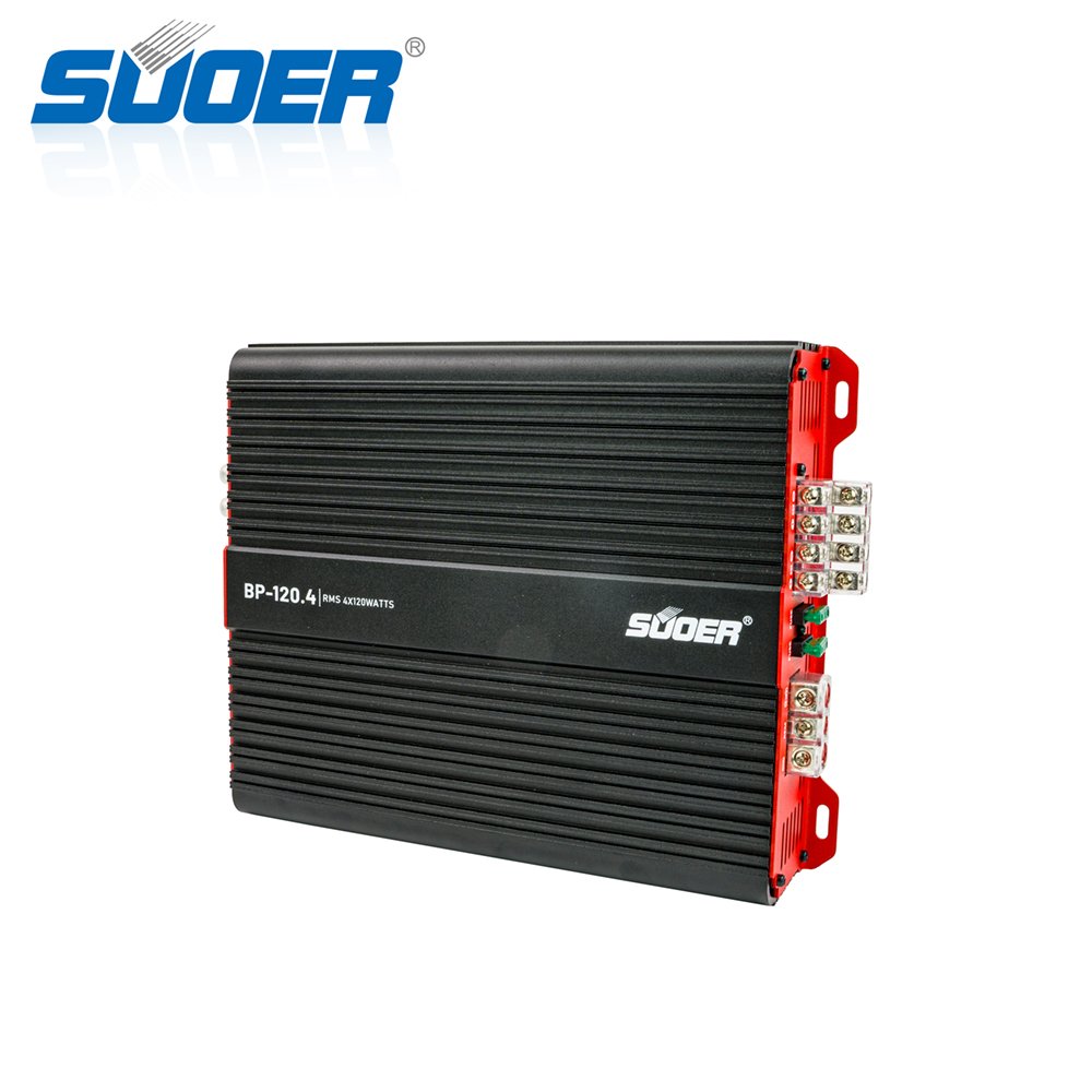 Suoer BP-120.4 Class AB 4 Channel 120 Watts Rms Audio Car Amp 120 Watt Rms Power Power Car Amplifier