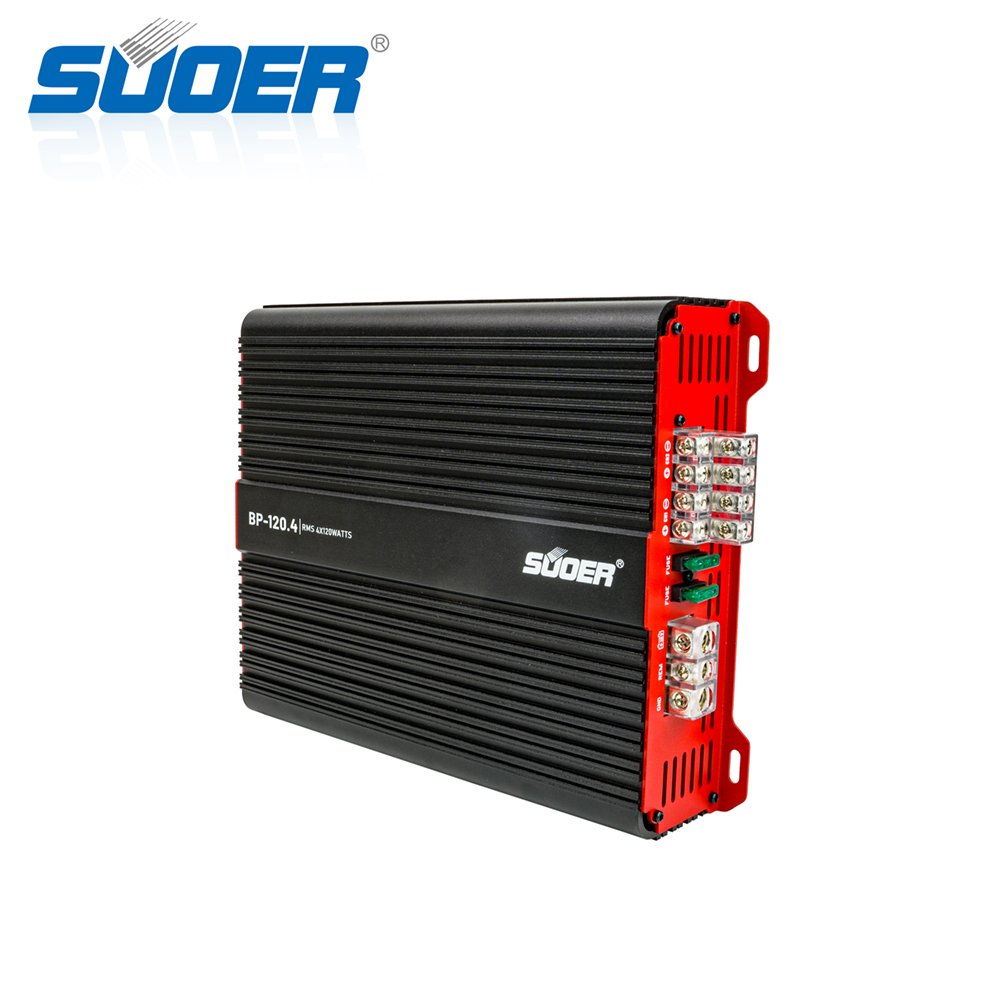 Suoer BP-120.4 Class AB 4 Channel 120 Watts Rms Audio Car Amp 120 Watt Rms Power Power Car Amplifier